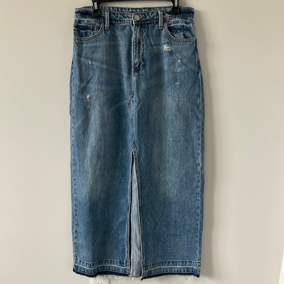 Blu Pepper Denim Maxi Skirt - Picture 2 of 6